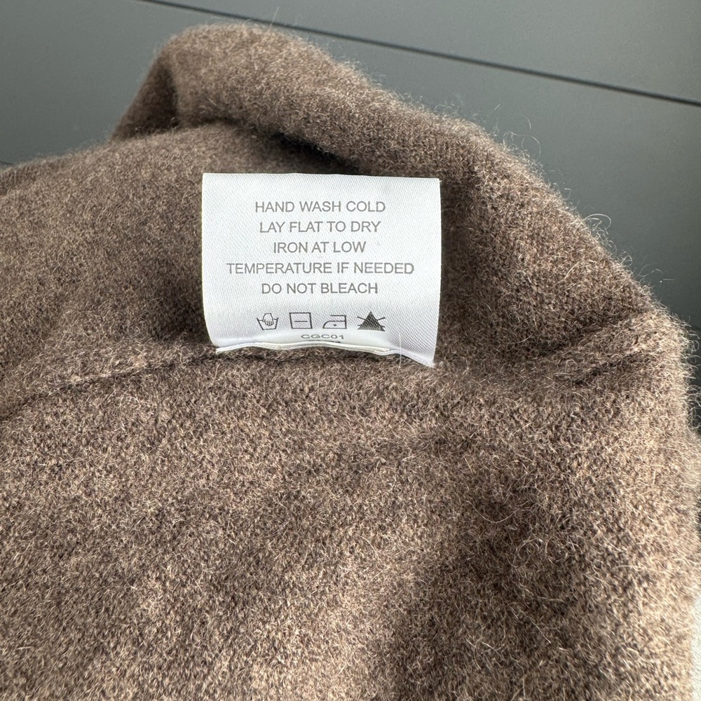 Quince 100% Mongolian Cashmere Soft Brown Crew Neck Sweater size Large - Picture 6 of 9